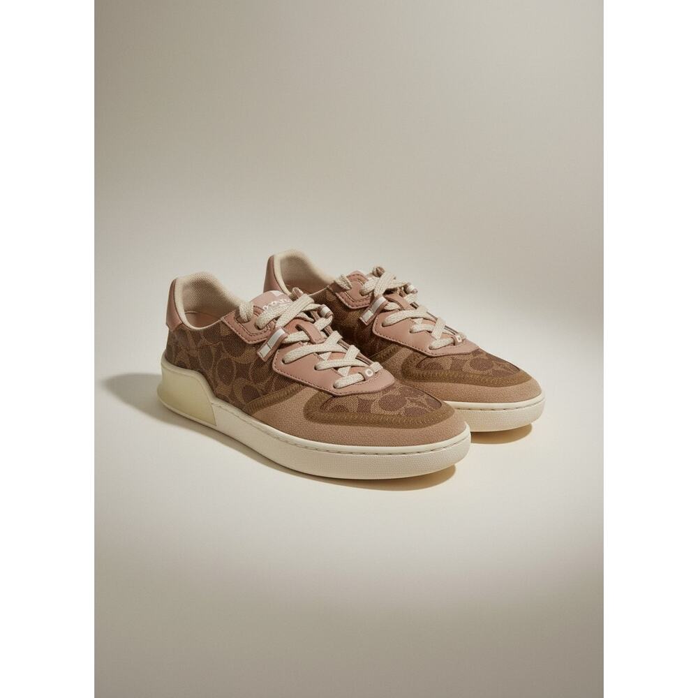 Coach CitySole Court Sneakers G5043 Beechwood Blush Pink & Brown Monogram Sz 10